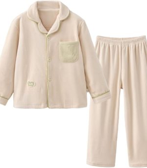 Kids Fleece Clothing Set, Cozy Winter Flannel Long Sleeve Top and Pants