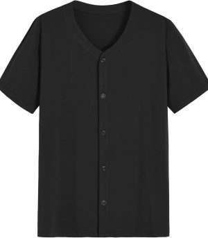 Men's Viscose Pajama Top Button Up Sleep Shirt