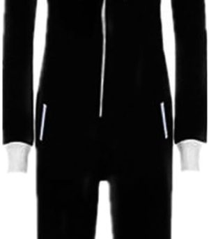 Men and Women Adult Pajamas Sportswear Hooded Unisex Jumpsuit