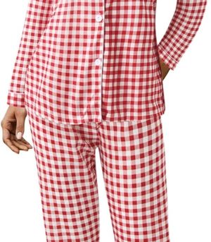 Long Sleeve Pajama Set For Women 2 Piece Lounge Outfits Sleepwear Fall Long Pant With Pockets Soft Loungewear Pjs Set