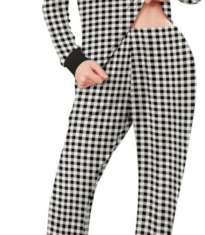 Womens Pajamas Sets Long Sleeve Tops with Jogger Pants Soft Pjs Lounge Set Outfits with Pockets