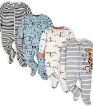 baby-boys 4 Pack Sleep 'N Play Footie